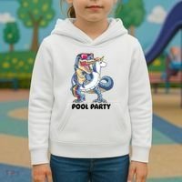 Pool Party Dinosaur Unicorn Funny T Rex Float Rainbow Cute Tank Top Kids Hoodie thumb 3