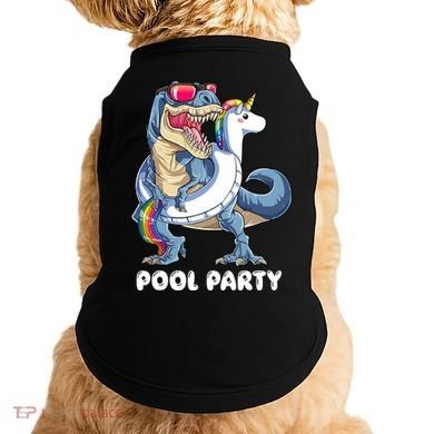 Pool Party Dinosaur Unicorn T Rex Float Rainbow Gift Doggie Tank