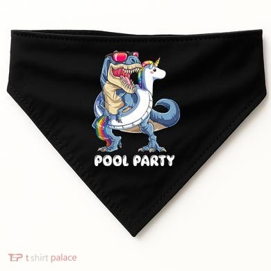 Pool Party Dinosaur Unicorn T Rex Float Rainbow Gift USA-Made Doggie Bandana