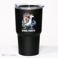 Pool Party Dinosaur Unicorn T Rex Float Rainbow Gift Tumbler thumb 0