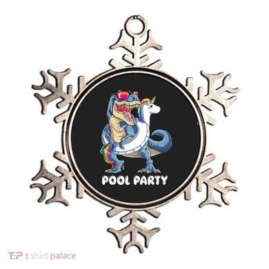Pool Party Dinosaur Unicorn T Rex Float Rainbow Gift Ornament