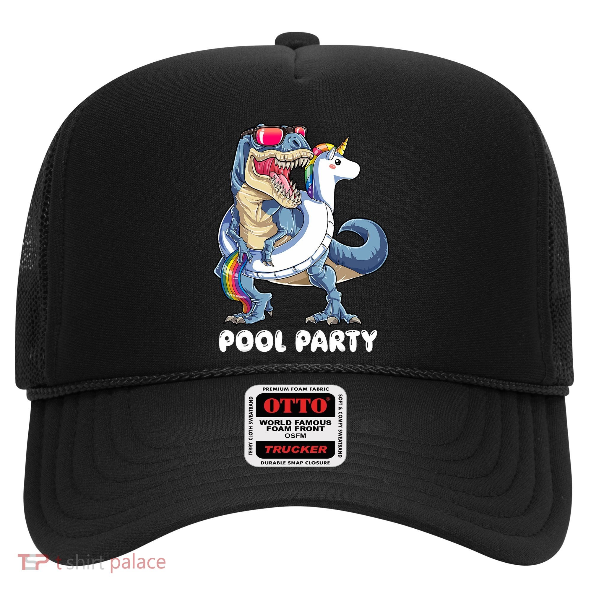 Pool Party Dinosaur Unicorn T Rex Float Rainbow Gift Hat