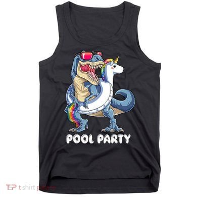 Pool Party Dinosaur Unicorn T Rex Float Rainbow Gift Tank Top