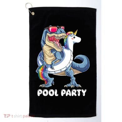 Pool Party Dinosaur Unicorn T Rex Float Rainbow Gift Golf Towel