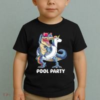 Pool Party Dinosaur Unicorn T Rex Float Rainbow Gift Toddler T-Shirt thumb 2