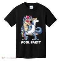 Pool Party Dinosaur Unicorn T Rex Float Rainbow Gift Kids T-Shirt thumb 0