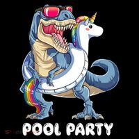 Pool Party Dinosaur Unicorn T Rex Float Rainbow Gift Kids T-Shirt thumb 4