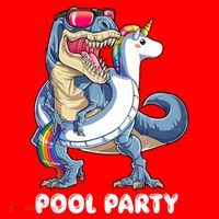 Pool Party Dinosaur Unicorn T Rex Float Rainbow Gift Santa Hat thumb 1
