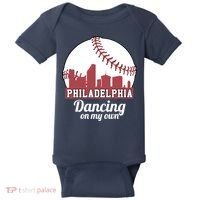 Phillies Philly Dancing On My Own Philadelphia Baseball Baby Bodysuit thumb 0