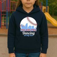 Phillies Philly Dancing On My Own Philadelphia Baseball Kids Hoodie thumb 3
