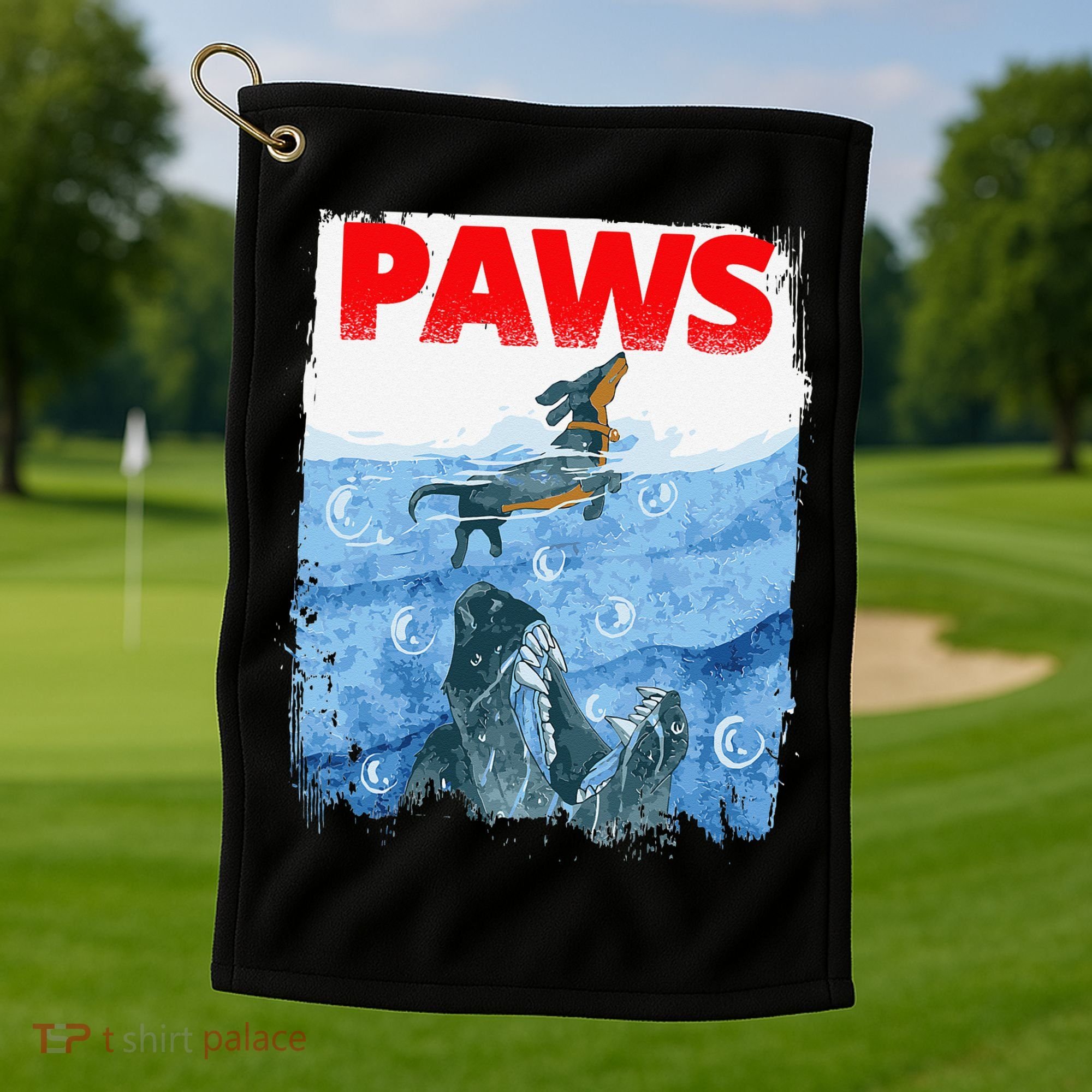 Paws Paw Dachshund Dog Retro Golf Towel