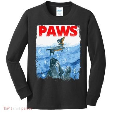 Paws Paw Dachshund Dog Retro Kids Long Sleeve Shirt