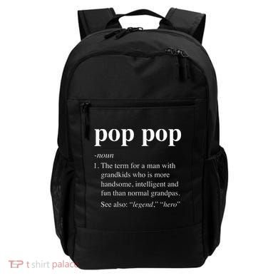 Pop Pop Definition Funny Poppop Dictionary Backpack