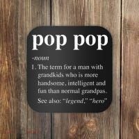 Pop Pop Definition Funny Poppop Dictionary Coaster thumb 0