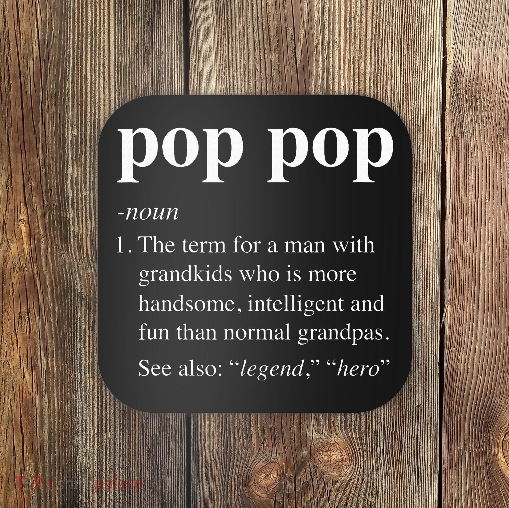 Pop Pop Definition Funny Poppop Dictionary Coaster