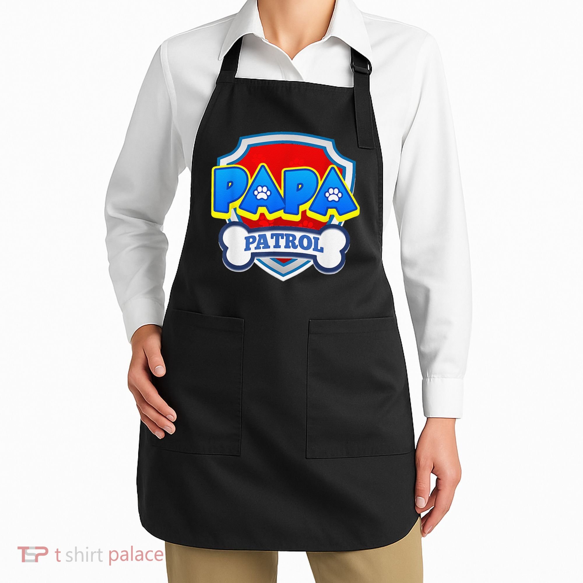 Papa Patrol Dog Funny Gift Birthday Party Apron