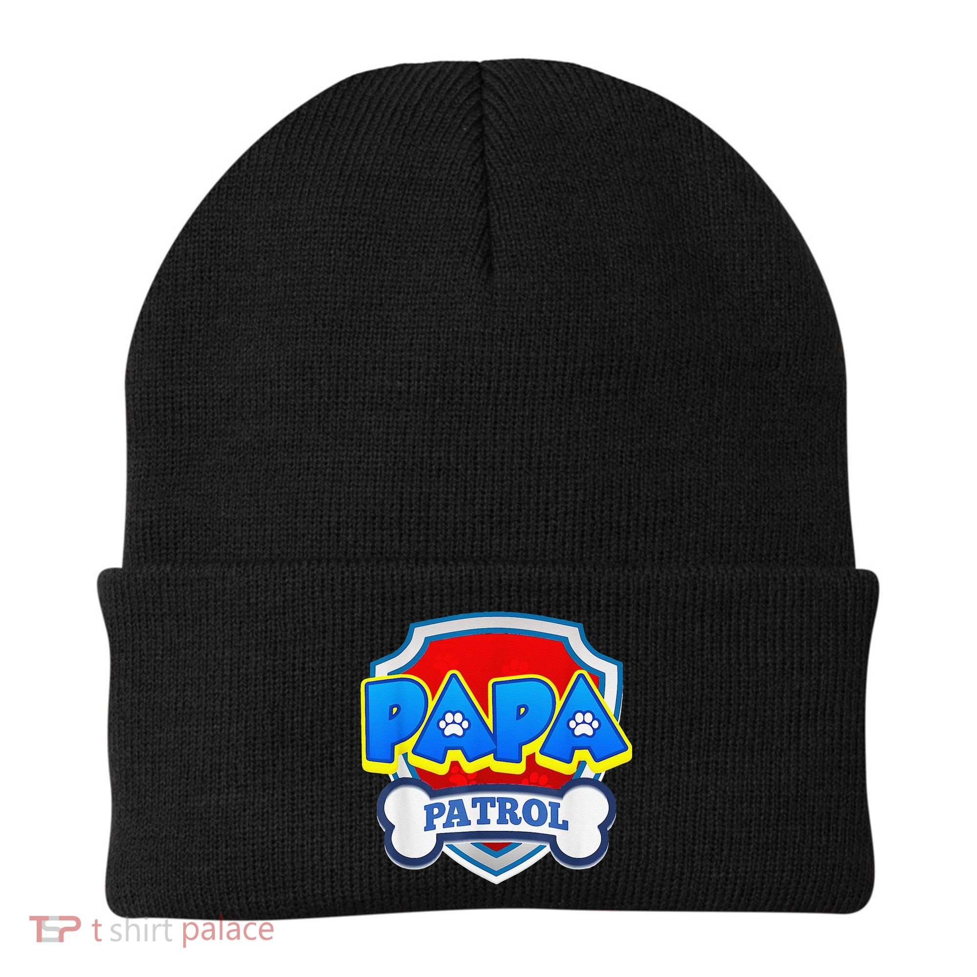 Papa Patrol Dog Funny Gift Birthday Party Beanie
