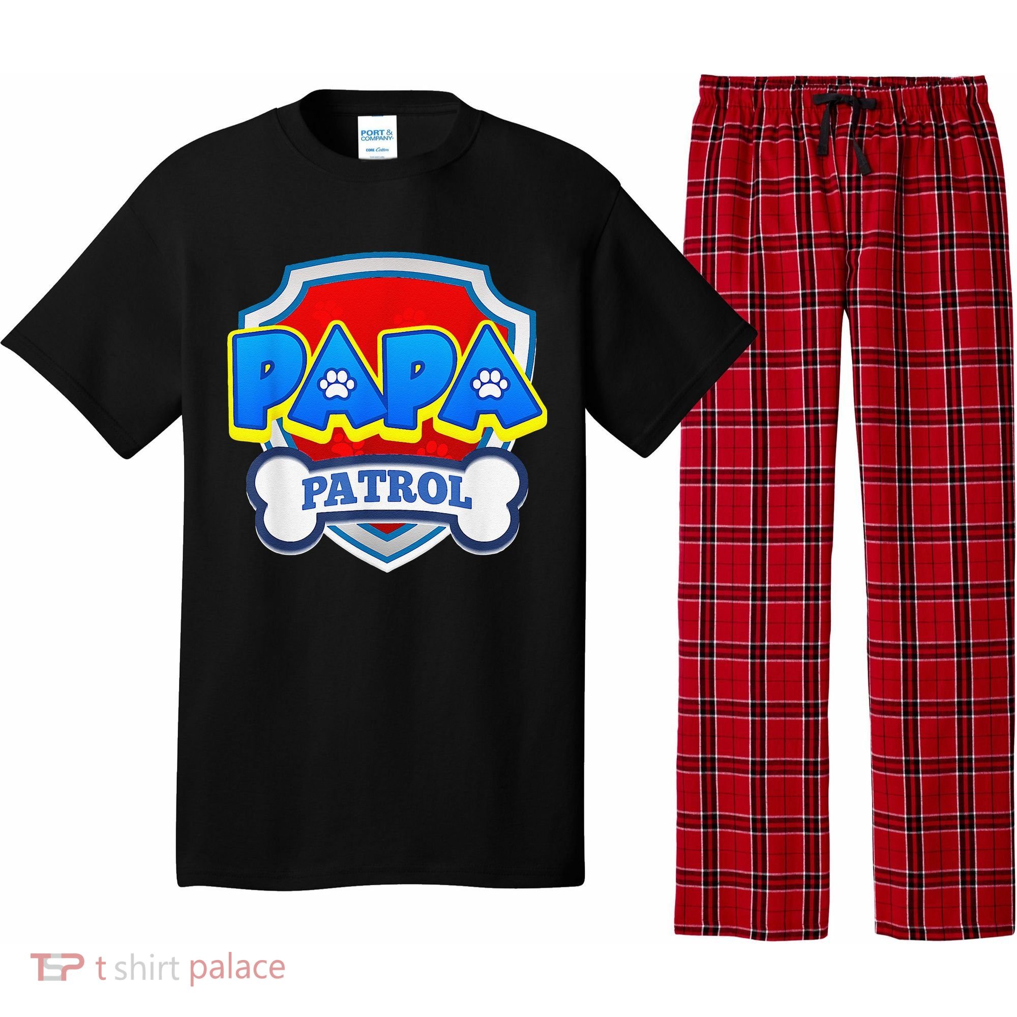 Papa Patrol Dog Funny Gift Birthday Party Pajama Set