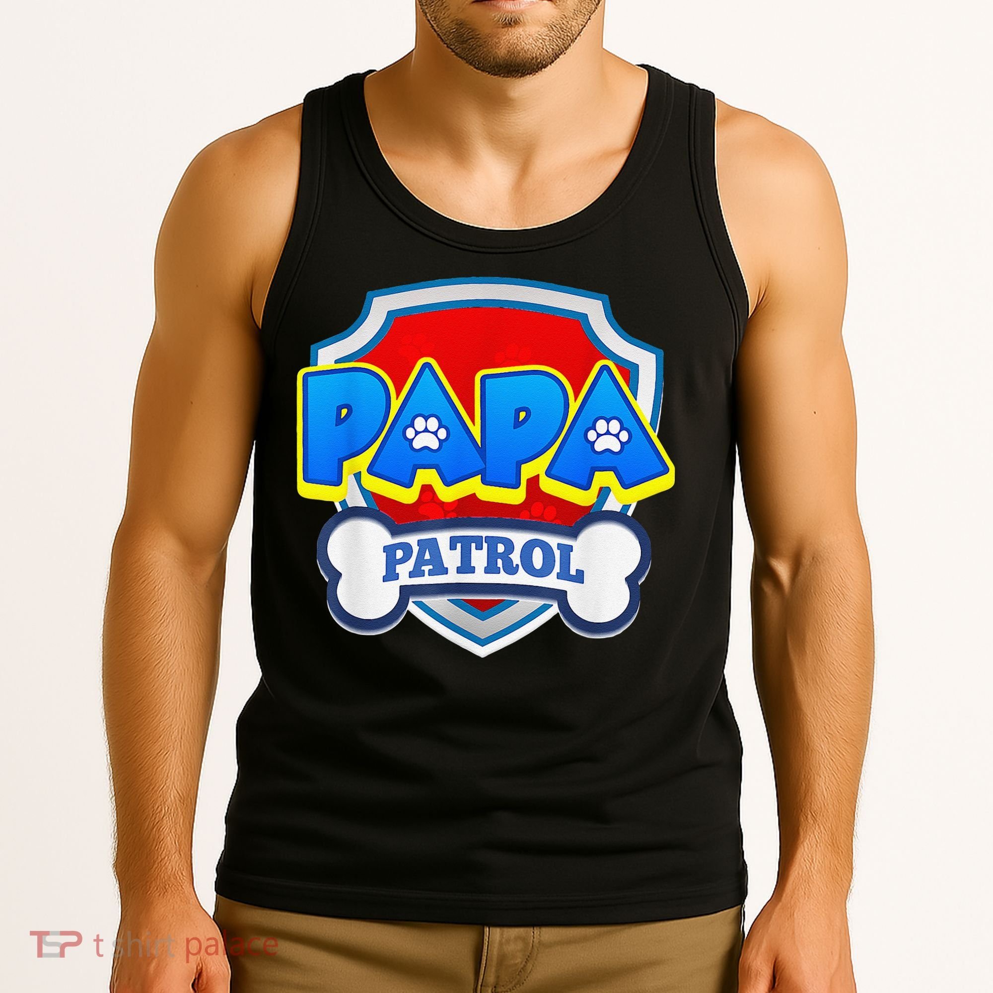 Papa Patrol Dog Funny Gift Birthday Party Tank Top