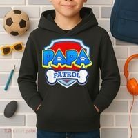 Papa Patrol Dog Funny Gift Birthday Party Kids Hoodie thumb 2