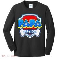 Papa Patrol Dog Funny Gift Birthday Party Kids Long Sleeve Shirt thumb 0