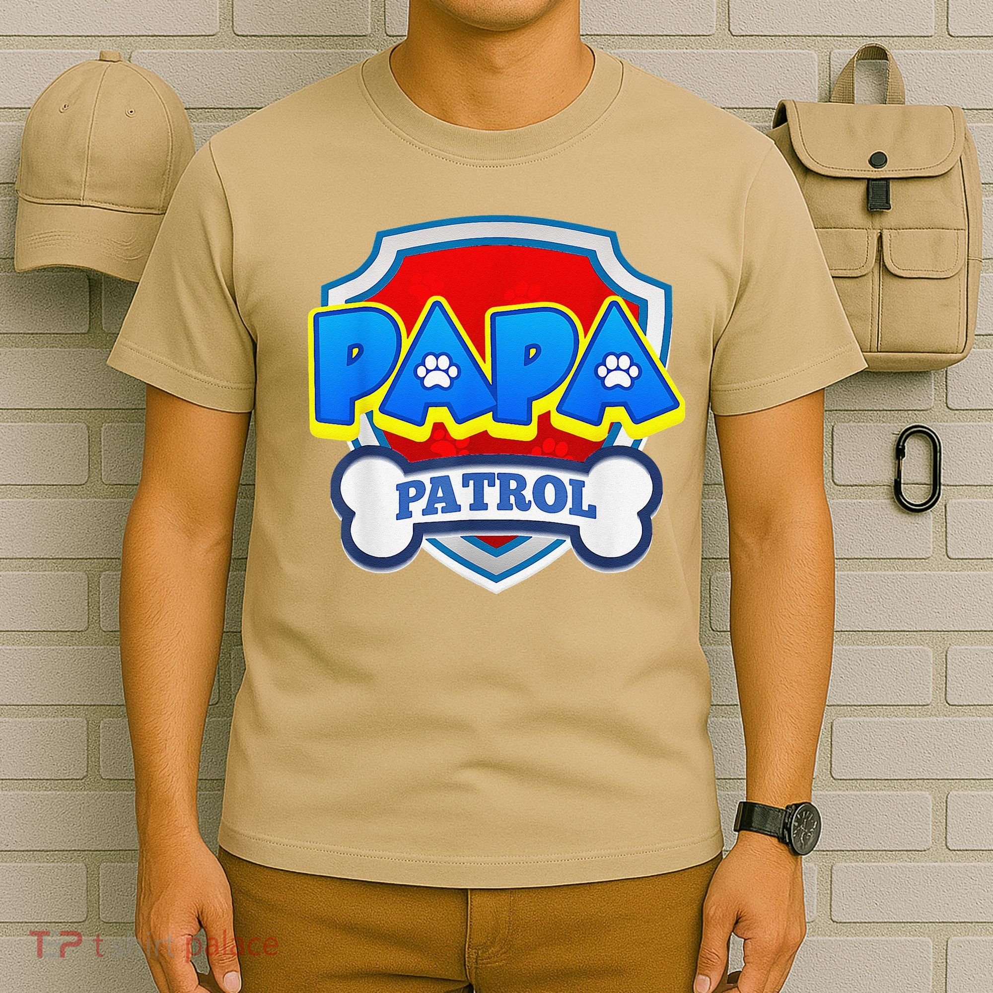 Papa Patrol Dog Funny Gift Birthday Party T-Shirt