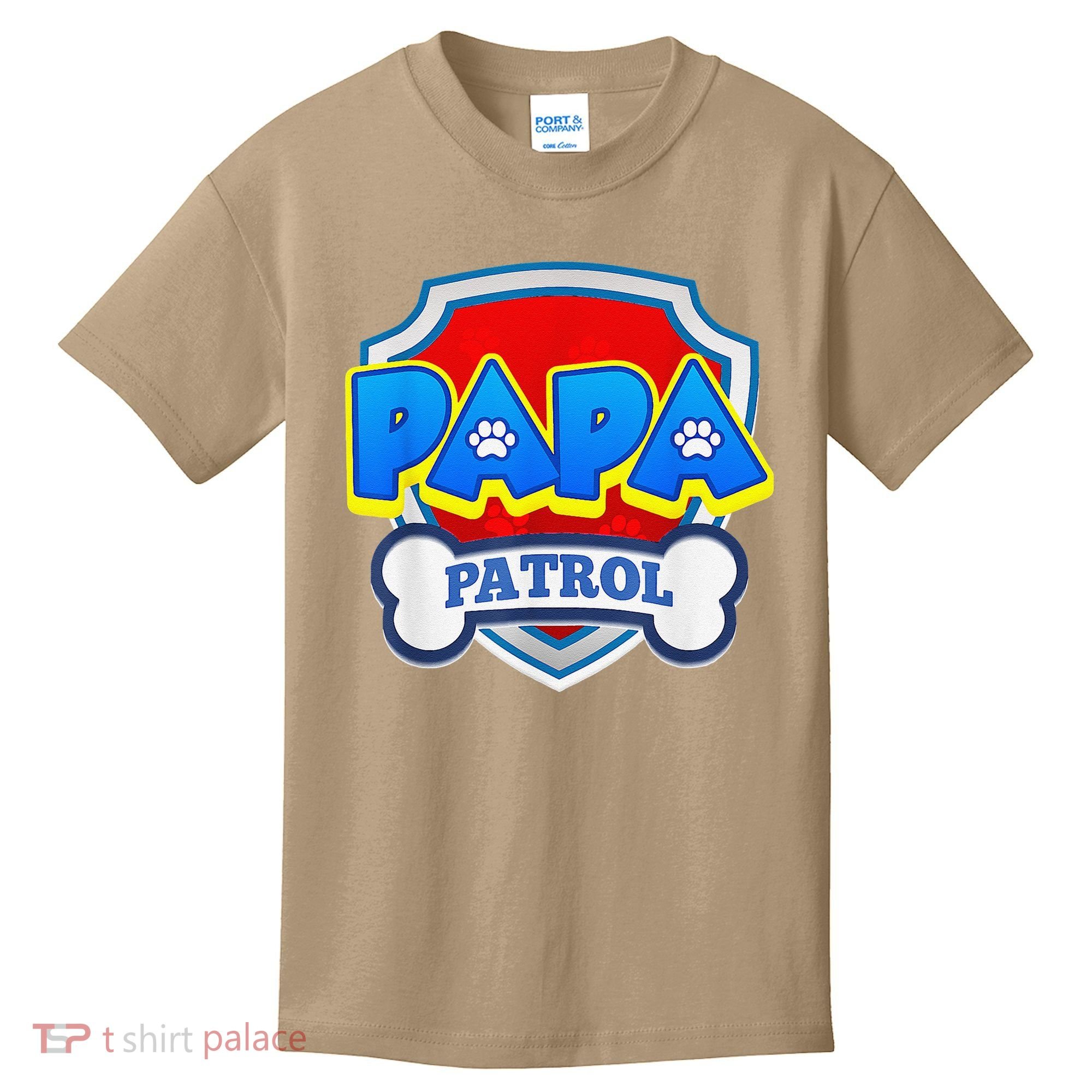 Papa Patrol Dog Funny Gift Birthday Party Kids T-Shirt