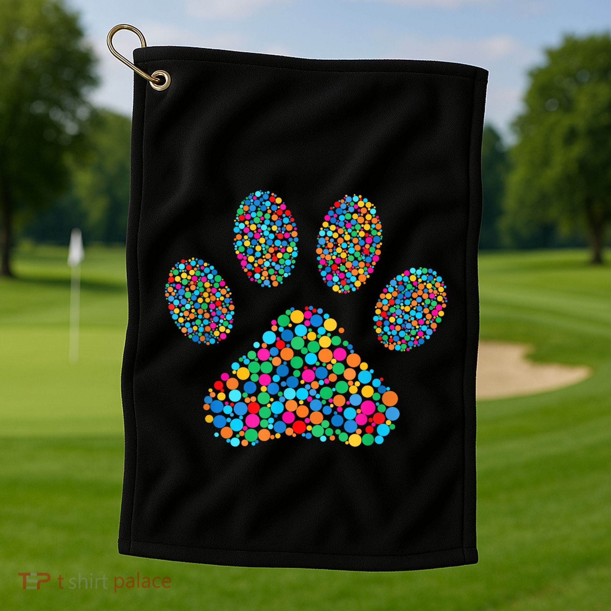 Paw Paw Dog Dot Day International Dot Day Polka Dot Gift Golf Towel