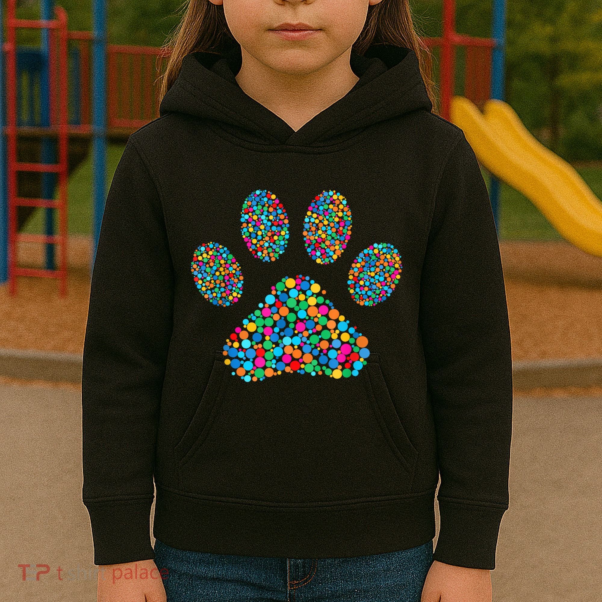 Paw Paw Dog Dot Day International Dot Day Polka Dot Gift Kids Hoodie