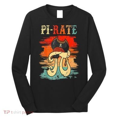 Pi-Rate Pi Day Mathematician Math Geek Pirate Lover Long Sleeve Shirt