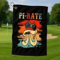 Pi-Rate Pi Day Mathematician Math Geek Pirate Lover Golf Towel thumb 1