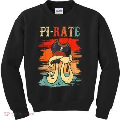 Pi-Rate Pi Day Mathematician Math Geek Pirate Lover Kids Sweatshirt