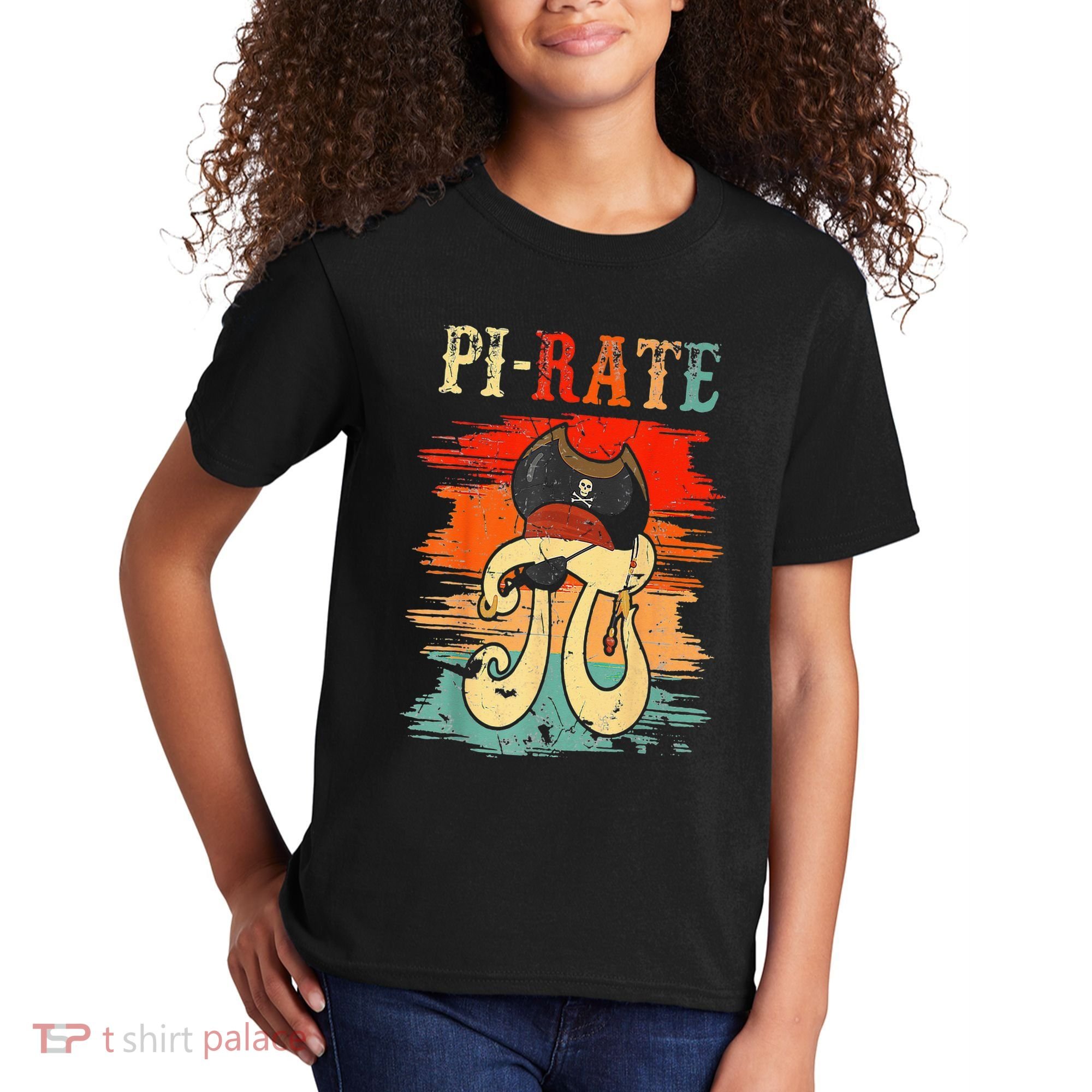 Pi-Rate Pi Day Mathematician Math Geek Pirate Lover Kids T-Shirt