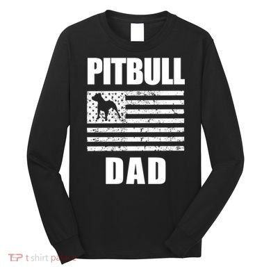 Proud Pitbull Dad American Bully Men's Great Gift Sweater Long Sleeve Shirt