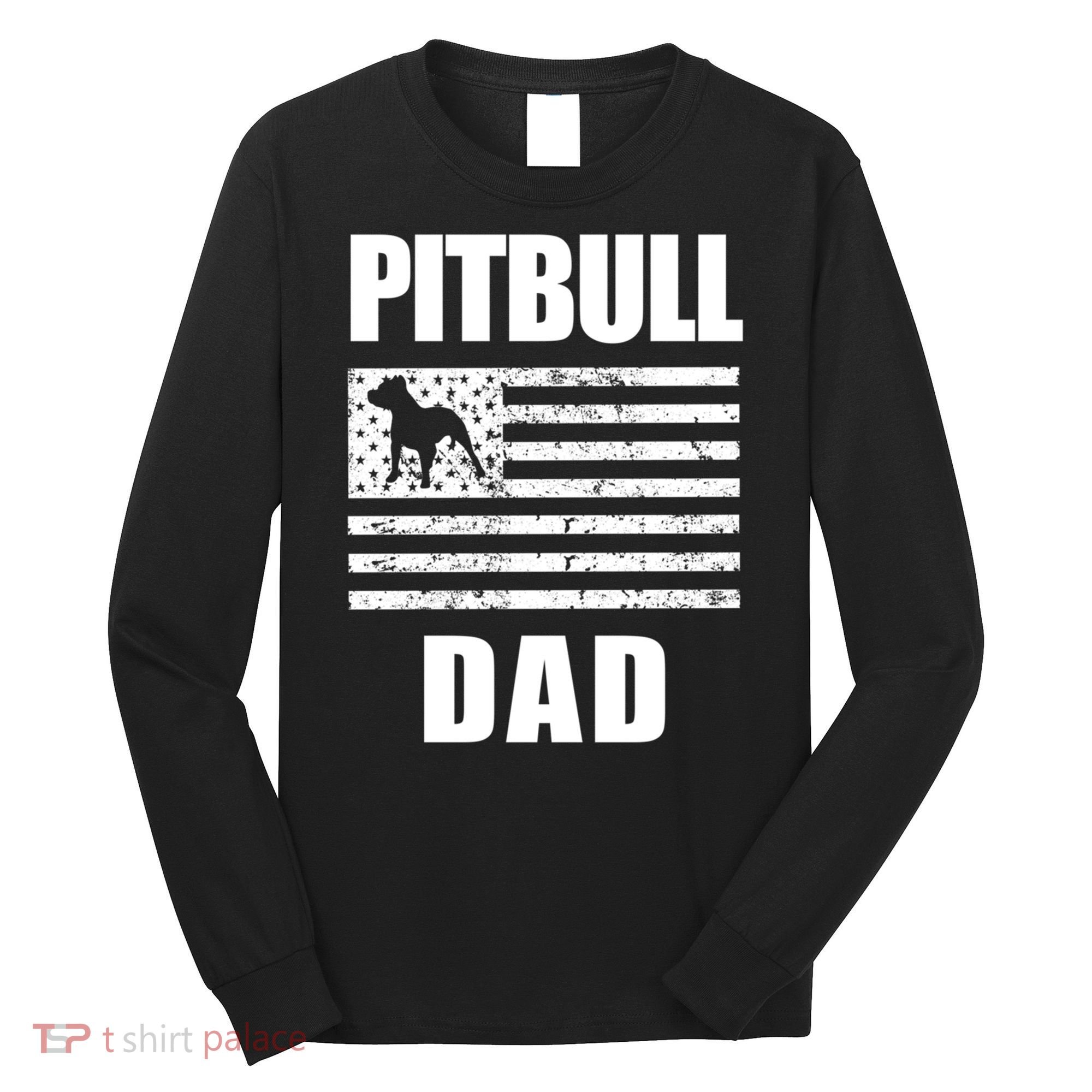 Proud Pitbull Dad American Bully Men's Great Gift Sweater Long Sleeve Shirt