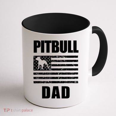 Proud Pitbull Dad American Bully Men's Great Gift Sweater Coffee Mug back