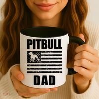 Proud Pitbull Dad American Bully Men's Great Gift Sweater Coffee Mug thumb 3