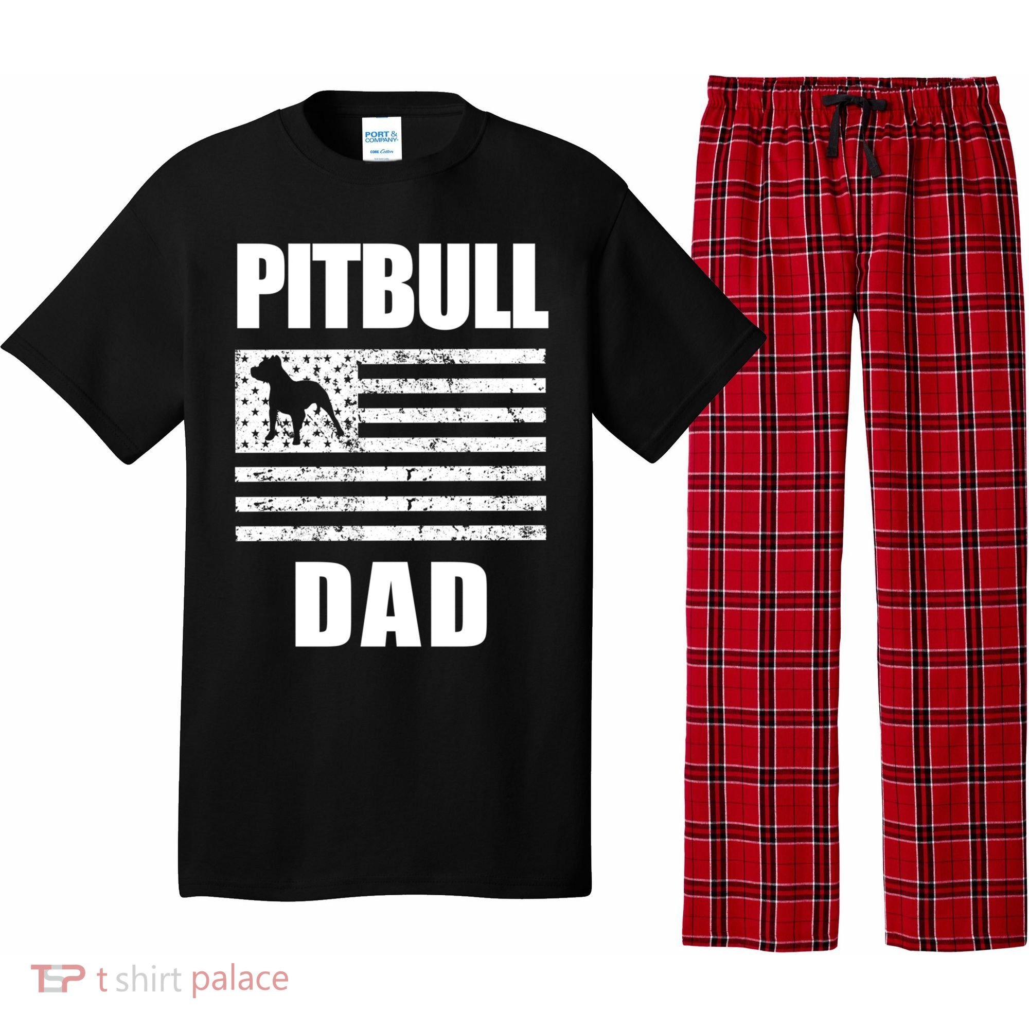 Proud Pitbull Dad American Bully Men's Great Gift Sweater Pajama Set