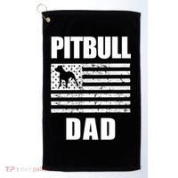 Proud Pitbull Dad American Bully Men's Great Gift Sweater Golf Towel thumb 0