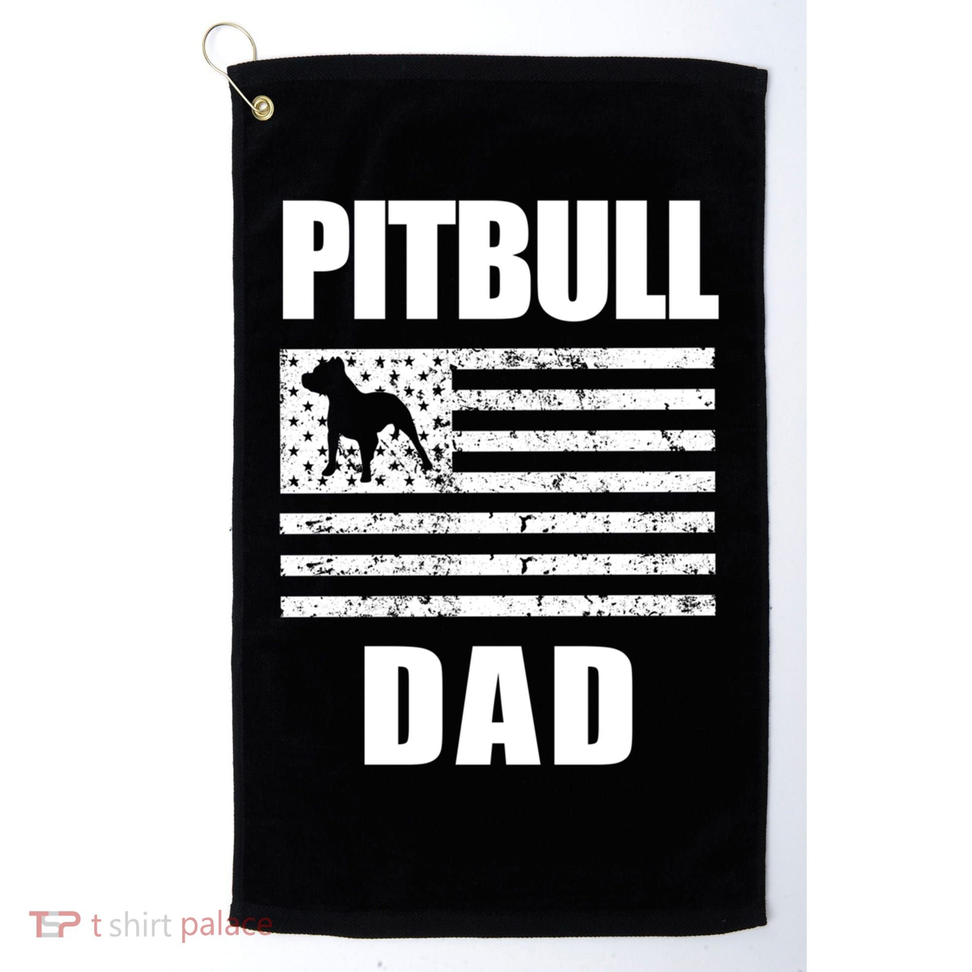 Proud Pitbull Dad American Bully Men's Great Gift Sweater Golf Towel
