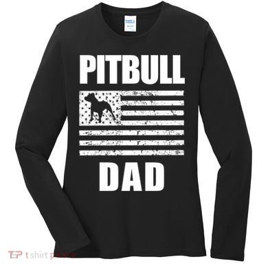 Proud Pitbull Dad American Bully Men's Great Gift Sweater Women's Long Sleeve Shirt