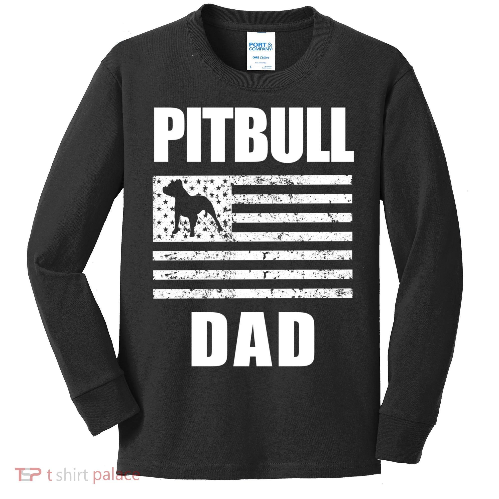 Proud Pitbull Dad American Bully Men's Great Gift Sweater Kids Long Sleeve Shirt