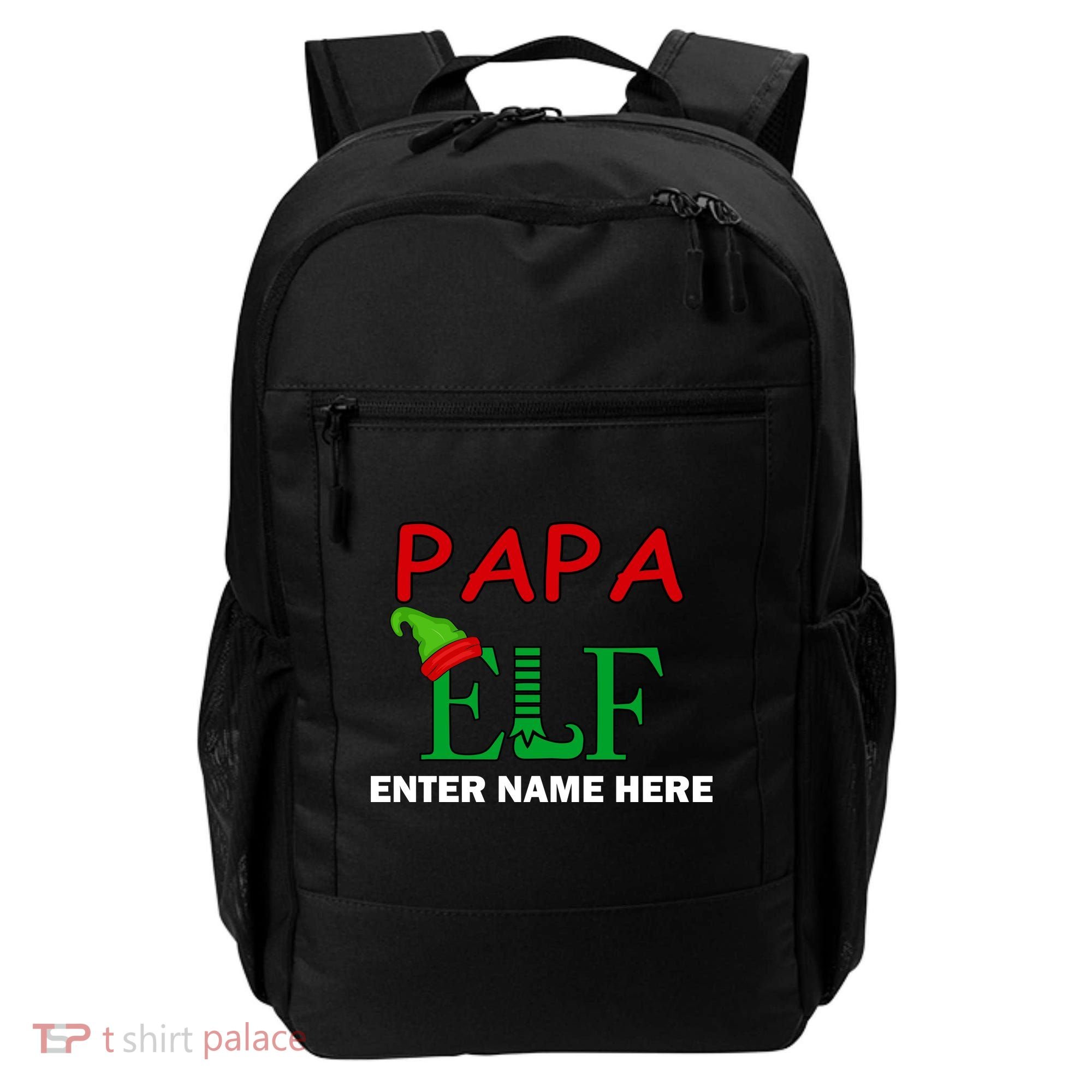 Personalize Papa Elf Custom Family Matching Christmas Backpack