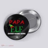 Personalize Papa Elf Custom Family Matching Christmas Button thumb 0