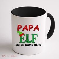 Personalize Papa Elf Custom Family Matching Christmas Coffee Mug thumb 1