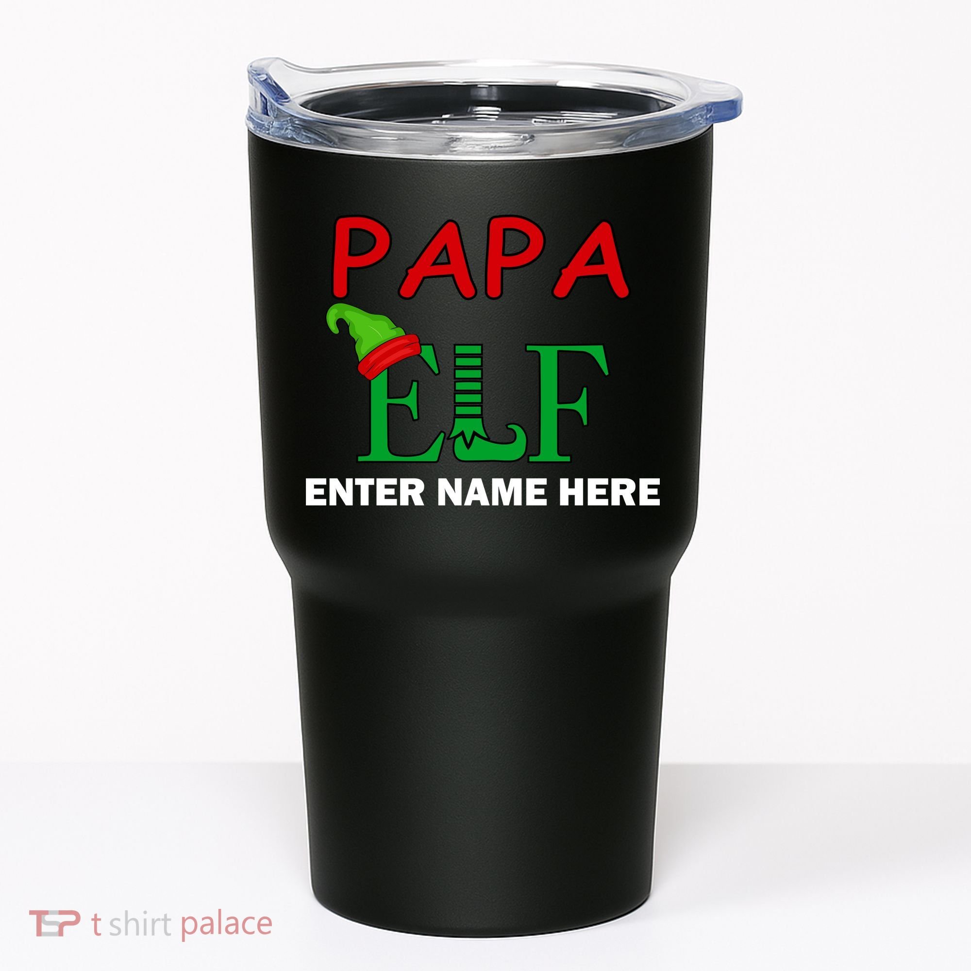 Personalize Papa Elf Custom Family Matching Christmas Tumbler