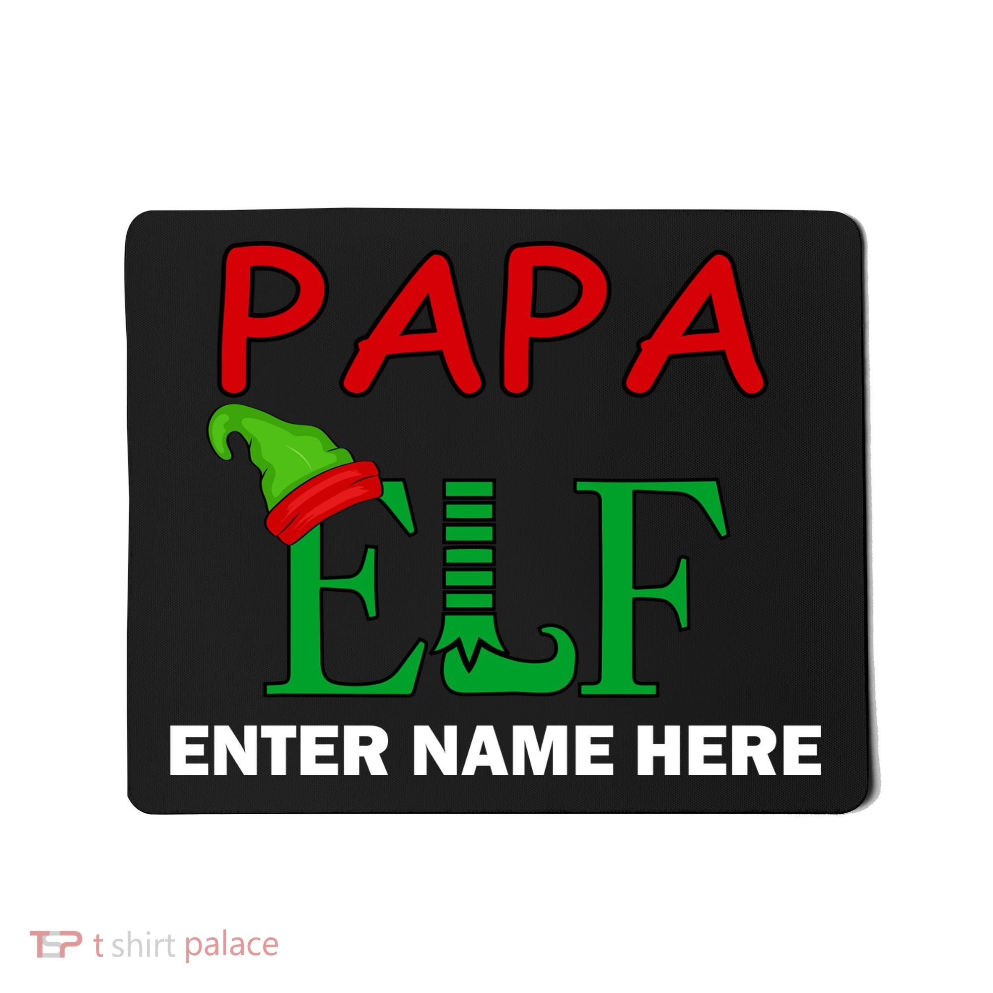 Personalize Papa Elf Custom Family Matching Christmas Mousepad