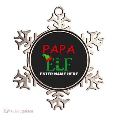 Personalize Papa Elf Custom Family Matching Christmas Ornament