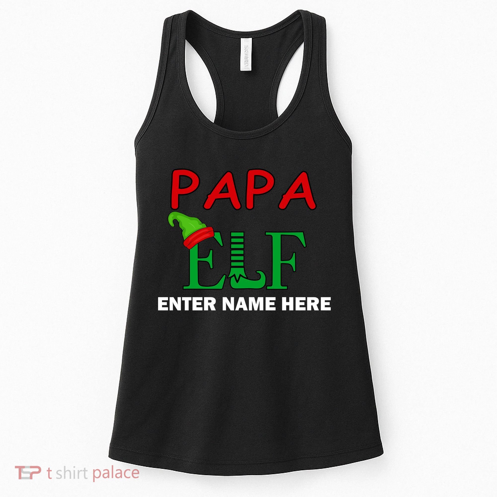 Personalize Papa Elf Custom Family Matching Christmas Women's Tank Top