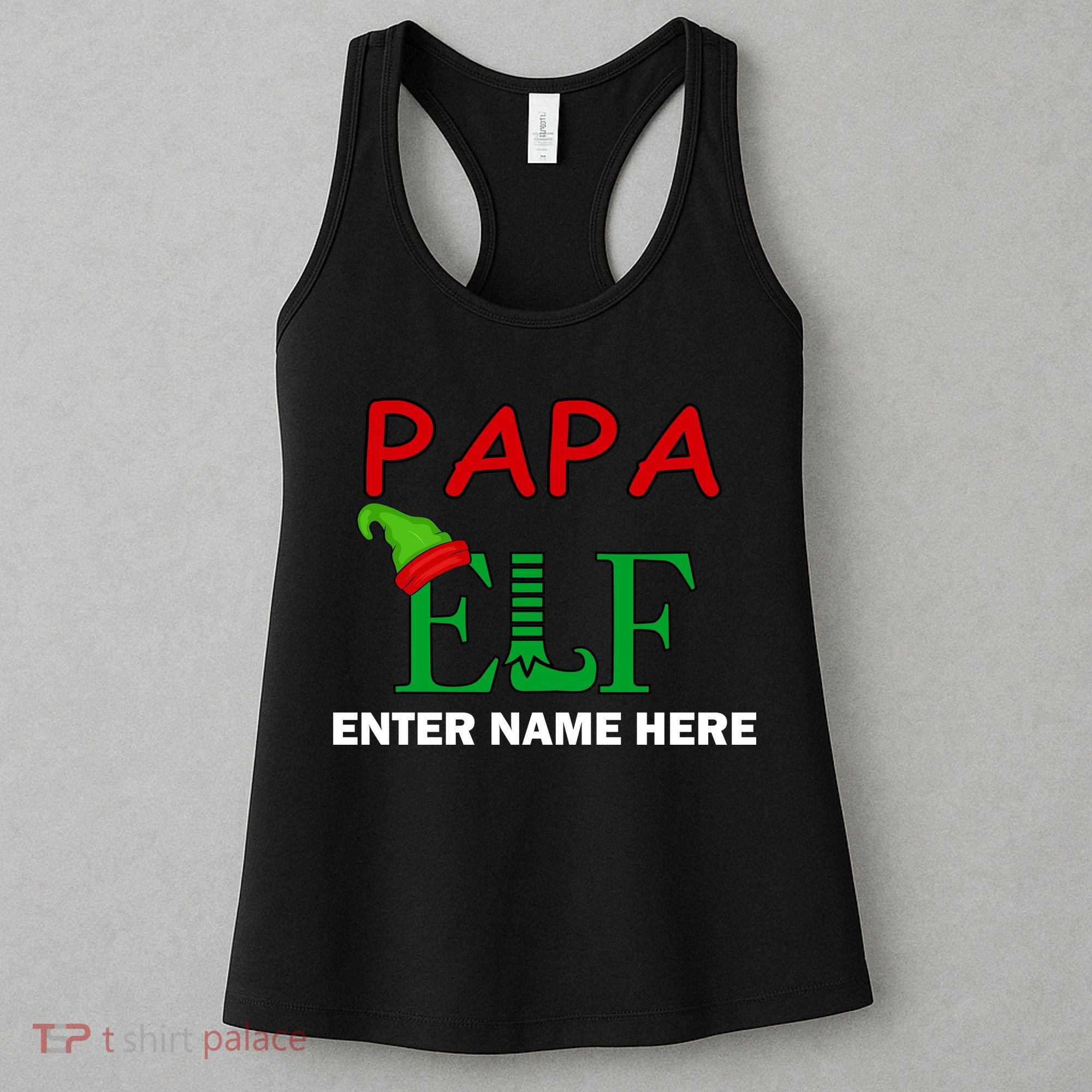 Personalize Papa Elf Custom Family Matching Christmas Women's Tank Top